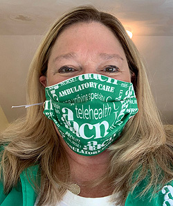 Anne sports her AAACN mask during the Fall 2020 AAACN virtual board meeting