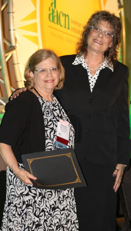Greenberg (right) with AAACN's former Education Director Rosemarie Marmion.